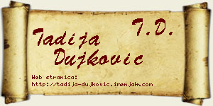 Tadija Dujković vizit kartica